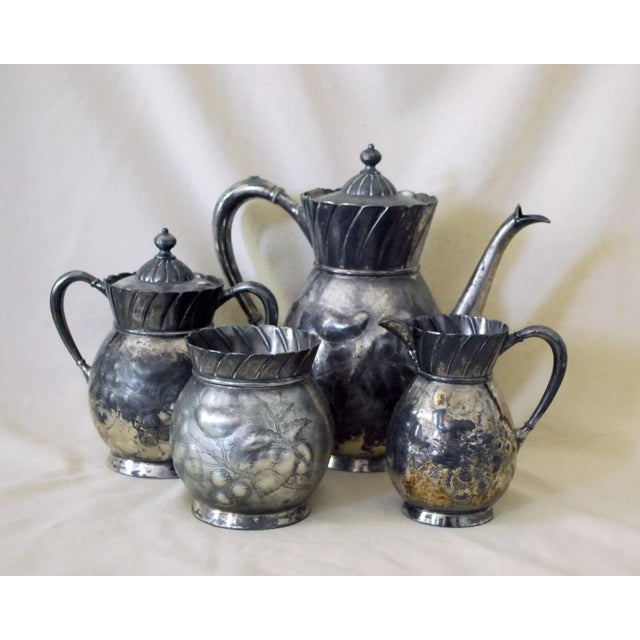 Antique Victorian Silver Plate Tea Service - Set of Four For Sale - Image 11 of 11