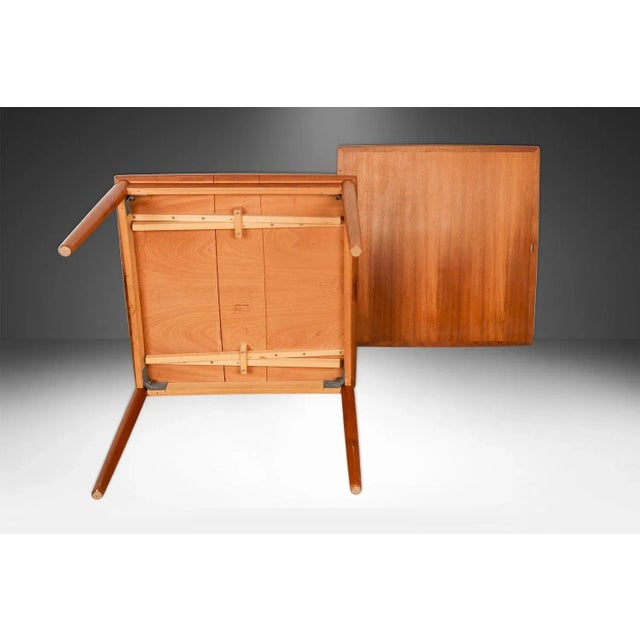 Mid-Century Teak Denmark Flip Top Extendable Game Dining Table For Sale - Image 10 of 15