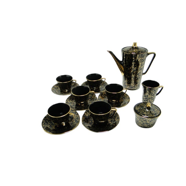 Black Vintage Polish Coffee Set, 1970s, Set of 15 For Sale - Image 8 of 8