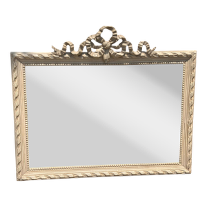 Antique Gustavian Swedish Empire Mirror W Ribbon Bow Crown