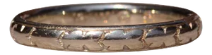 The Aquaview Road: Orange Blossum Antique Wedding Band in White Gold