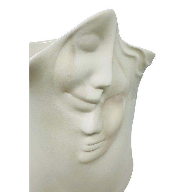 Contemporary Vintage 1996 Sara Lund "Two Faces" Studio Pottery Sculptural Vase For Sale - Image 3 of 11