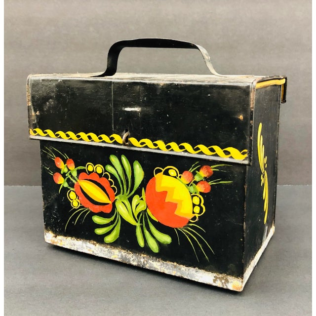 Antique Painted Tole Box For Sale - Image 9 of 9
