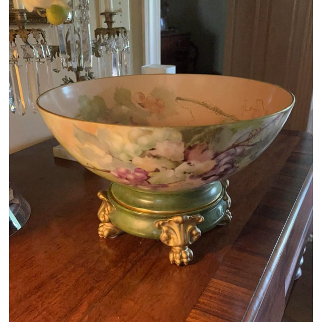 Ceramic Mid 19th Century Austrian Hand-Painted Bowl on Stand For Sale - Image 7 of 10