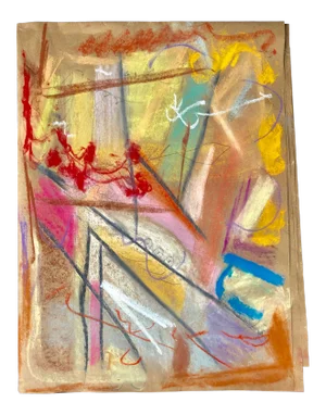 Roses in the Window Original Abstract Pastel by Erik Sulander 12x16