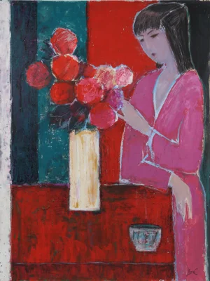 Jose Canes (Dore) Lady and Flowers