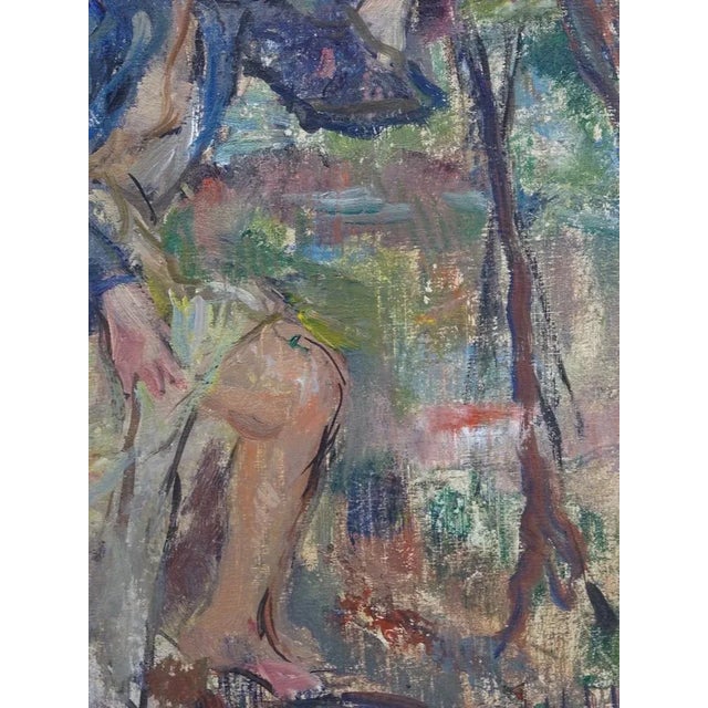 Carlo Cherubini, Female Figure in the Stream, 1950s, Oil on Canvas on Panel, Framed For Sale - Image 6 of 9