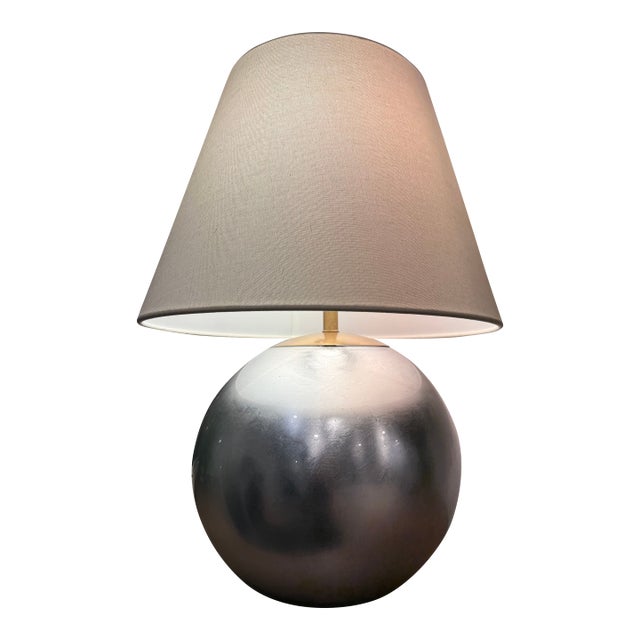 Aerin Morton Table Lamp – Burnished Silver Leaf – Excellent Condition For Sale
