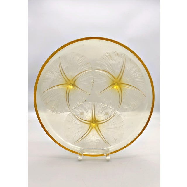 Vintage Amber and Opalescent Glass Bowl by René Lalique, 1920s For Sale - Image 6 of 10