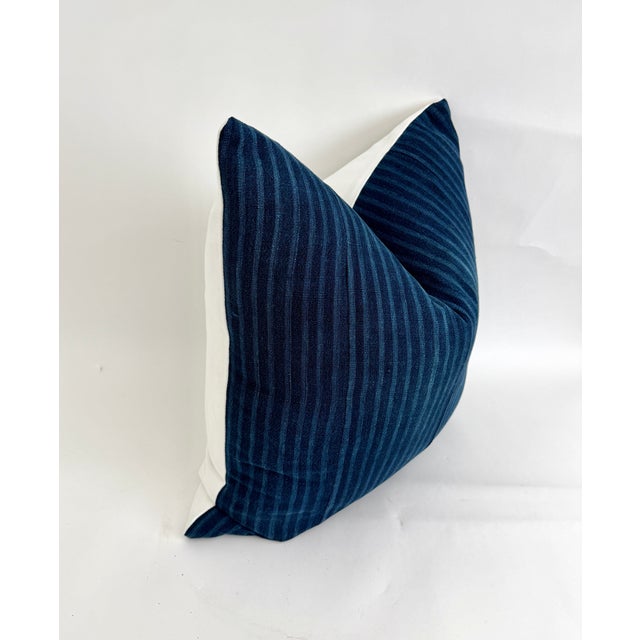 African Mali Indigo Blues Down Filled Pillow 22 X 22 For Sale - Image 3 of 7