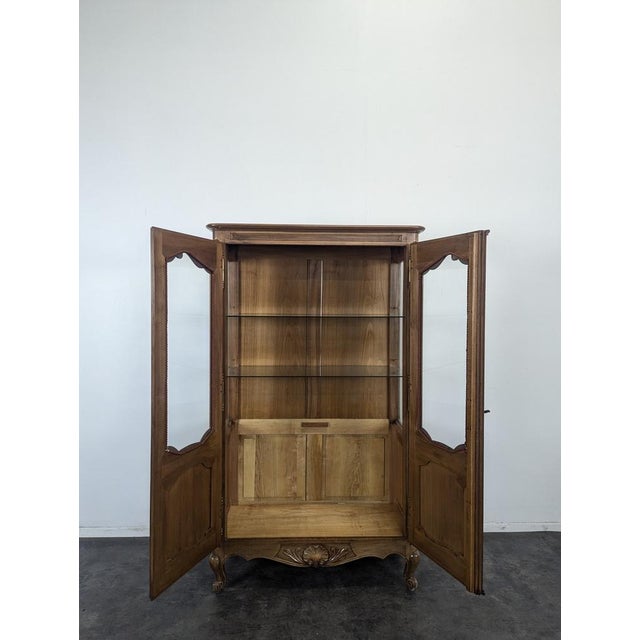 Louis XV Style Cherrywood Display Cabinet For Sale - Image 3 of 7
