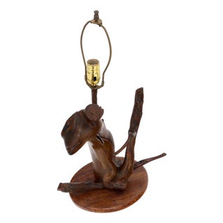 Mid 20th Century Varnished Arts & Crafts Driftwood Table Lamp For Sale