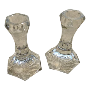Late 20th Century Crystal Candlesticks - a Pair
