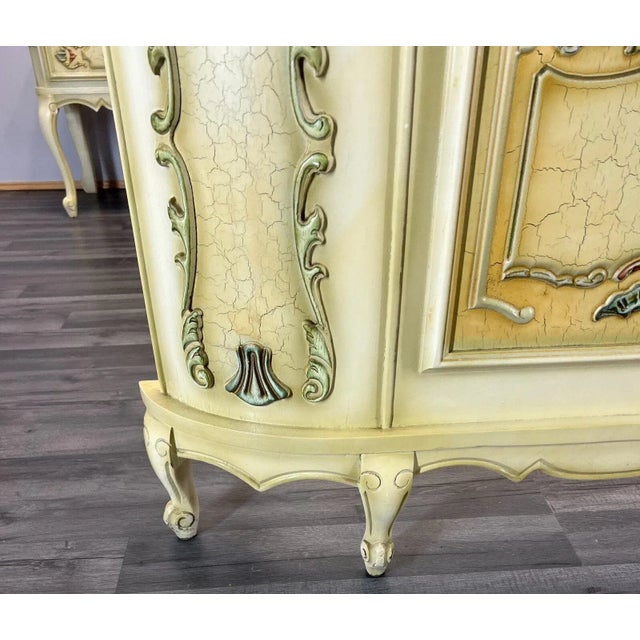 Vintage French Double Bed with Bedside Tables For Sale - Image 4 of 18