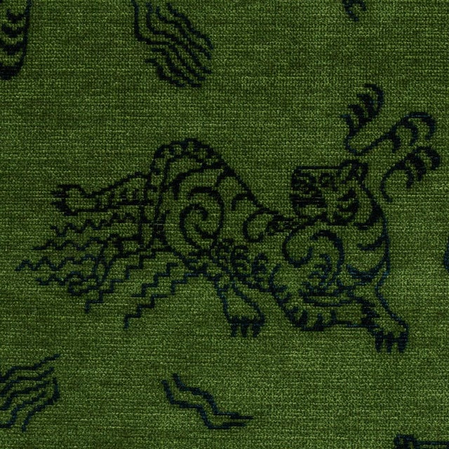 Asian SAMPLE - Schumacher Kinabalu Velvet Fabric In Emerald For Sale - Image 3 of 4