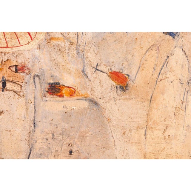 Paint Brenda Goodman War Series Postmodern Abstract Oil Painting on Board 1971 Vintage For Sale - Image 7 of 8