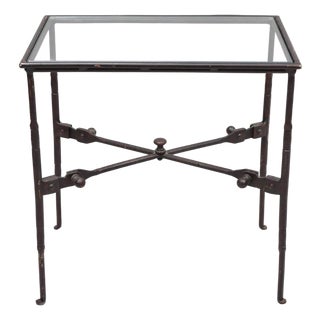 Late 20th Century Industrial Modern Giacometti Style Wrought Iron Side Table by Pottery Barn For Sale