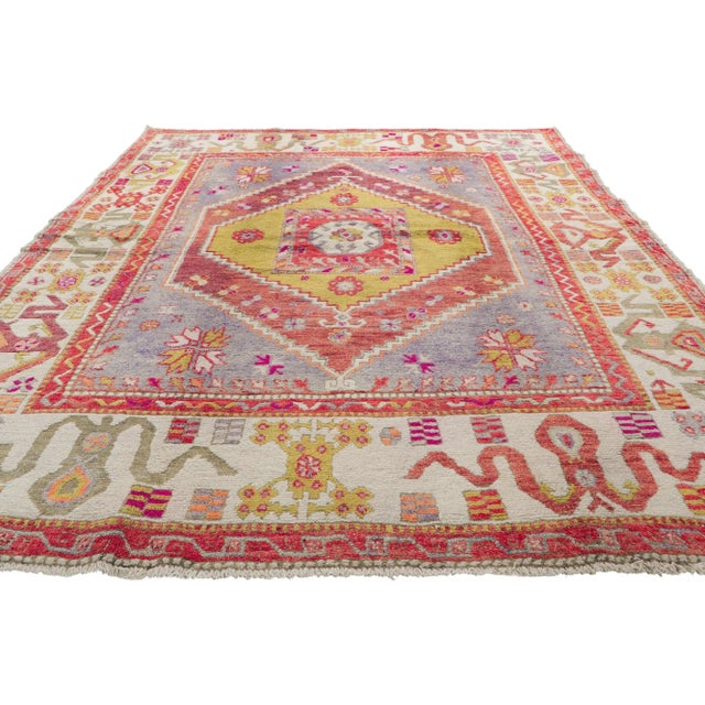 Modern Vintage Turkish Oushak Rug with Modern Style - 05'11 x 08'04 For Sale - Image 3 of 10