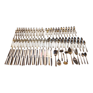 1950s Rogers & Bros Starlight 24 Place Silver Plated Flatware Set