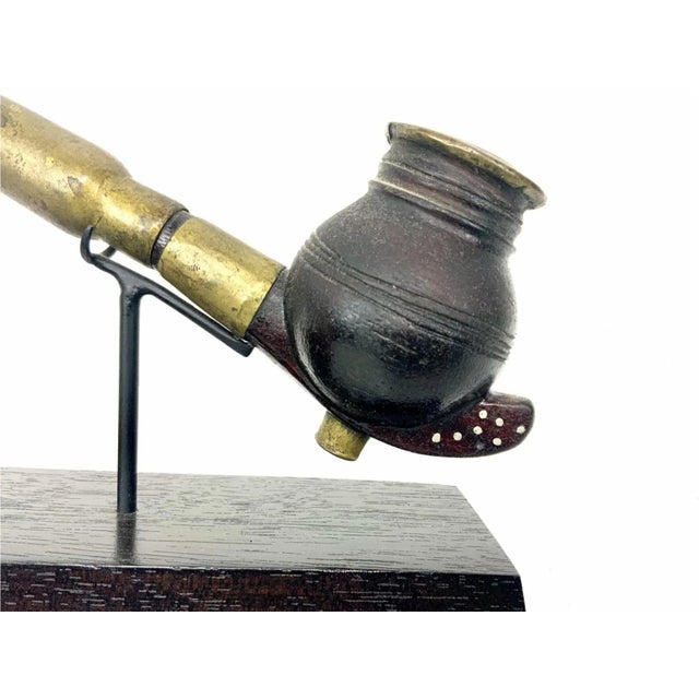 Early 20th Century Early 20th Century Ceremonial Smoking Pipe of the Dinka Tribe Professionally Mounted For Sale - Image 5 of 8