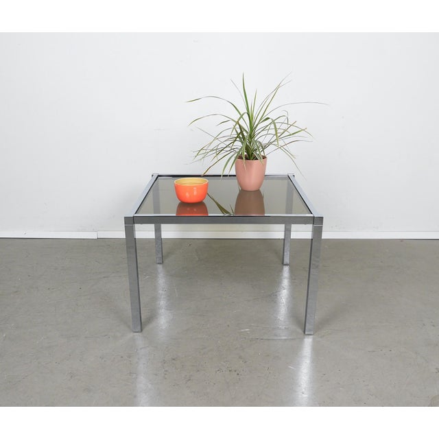 Silver Square Chrome and Glass Coffee Table in the style of Milo Baughman, Germany, 1970s For Sale - Image 8 of 18