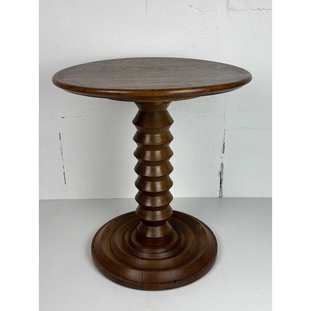 Mid-Century Brutalist French Wood Turned Winepress Side Table in the Style of Charles Dudouyt, 1950s For Sale - Image 13 of 13