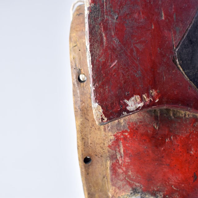 African Antique Red Elephant Mask Cote d'Ivoire For Sale In Denver - Image 6 of 17