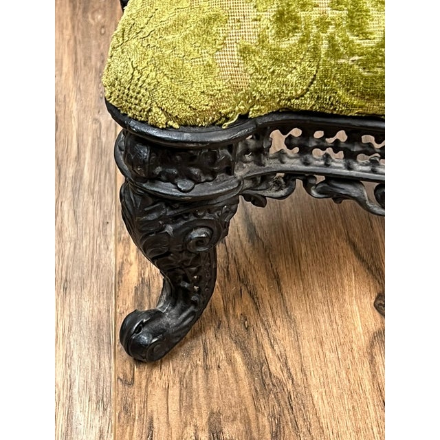 Metal Antique Victorian Cast Iron Foot Stool C. 1900 For Sale - Image 7 of 8
