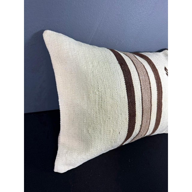 Contemporary Turkish Hemp Pillow Cushion Natural Beige Brown Pillow Cushion Cover 16" x 24" For Sale - Image 3 of 4