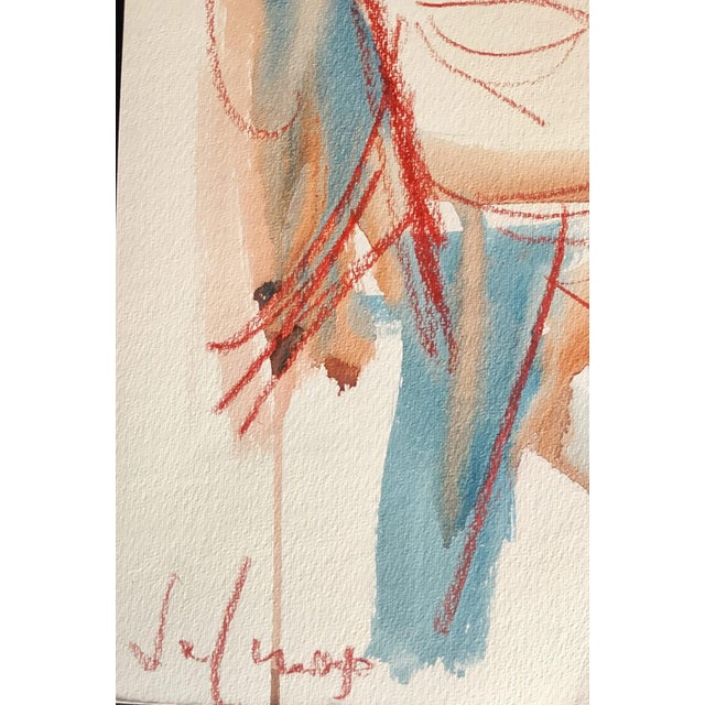 Mario Salmaso, Modern Girls, 1980, Mixed Media on Paper For Sale - Image 3 of 5