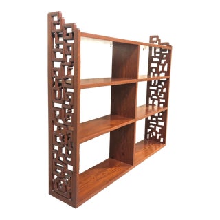 Original Mid Century George Zee Asian Teak Bookshelf For Sale