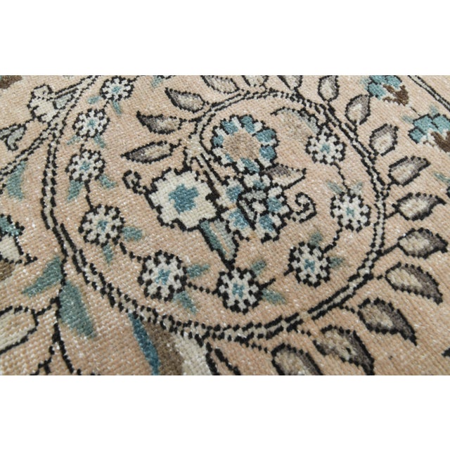 1970s Vintage Persian Handmade Wool Cotton Beige Area Rug For Sale - Image 9 of 11