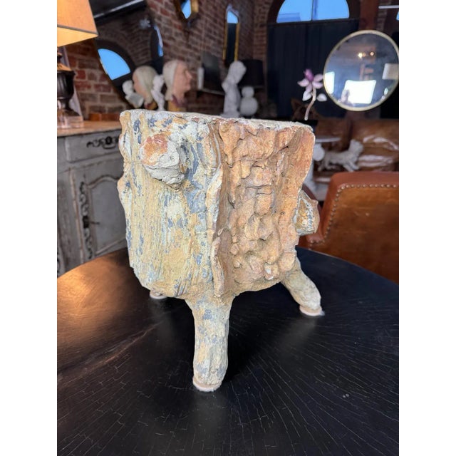 Vintage French Faux Bois Concrete Planter | Mid-Century Garden Planter, Circa 1960s For Sale - Image 12 of 12