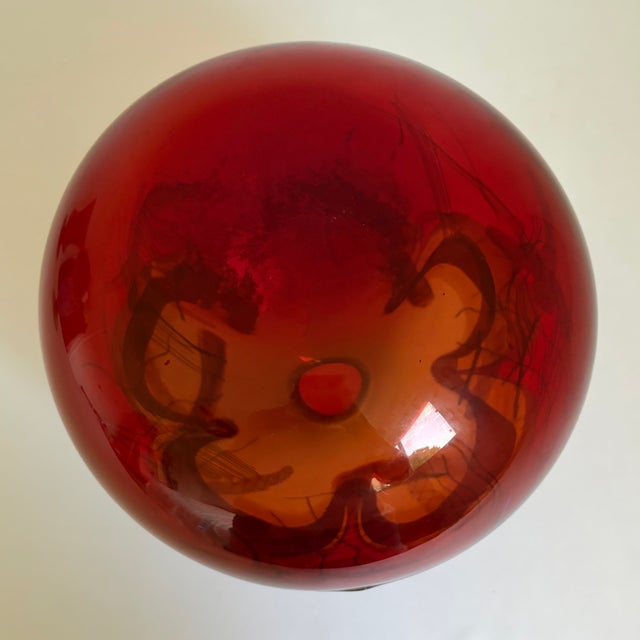 Glass Vintage Large Daniel Edler Graffiti Helix Vase For Sale - Image 7 of 8