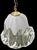 1970s Vintage Murano Glass Opaline White Clear Ruffled Tulip 1 Light Chandelier Fixture For Sale - Image 5 of 7
