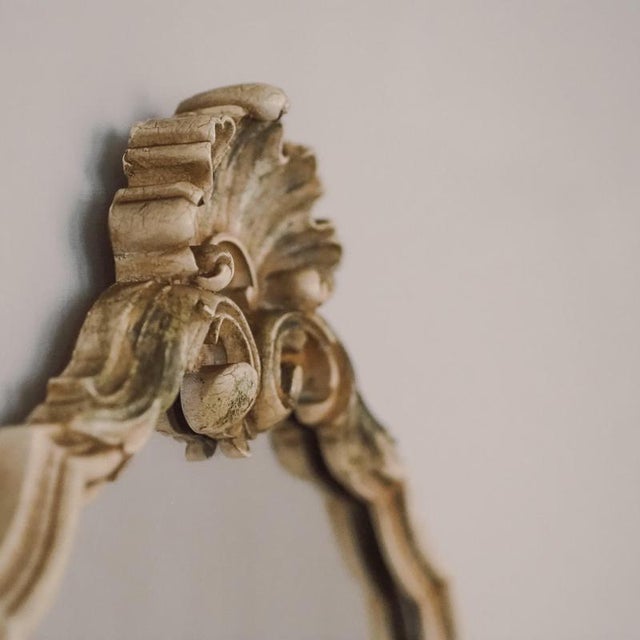 Ivory Rococo Style Wall Mirror in Ivory For Sale - Image 8 of 9