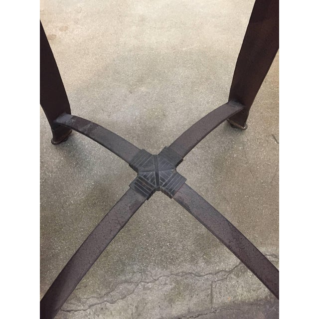 Brown Early 20th Century Kreiss Collection Coconut Shell Octagon Top Table with Iron Base For Sale - Image 8 of 9