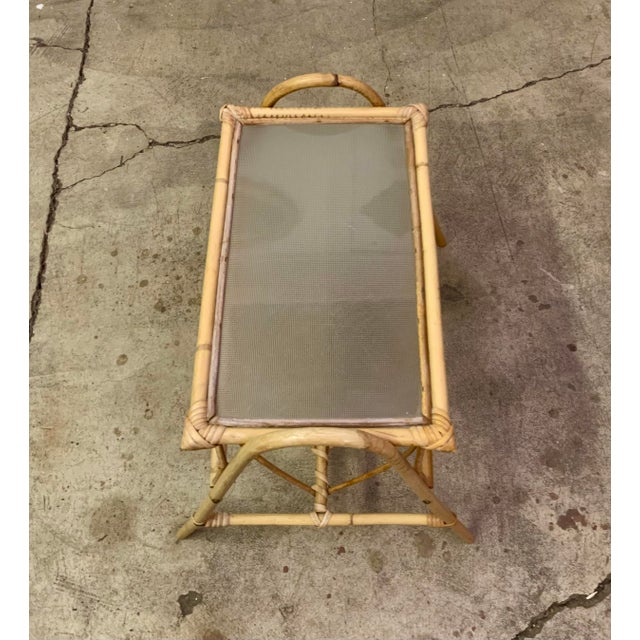 Coffee Italian Midcentury Rattan & Bamboo Side Table / Magazine Rack, 1950/60s For Sale - Image 8 of 12