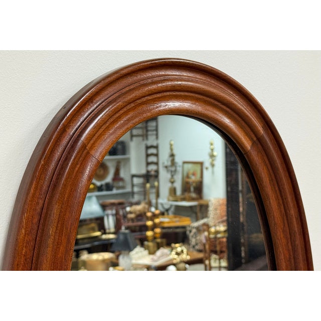 Vintage Primitive Farmhouse Oval Wall Mirror For Sale - Image 4 of 4