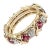 Tiffany and Co. Tiffany & Co Schlumberger Gold Platinum 16 Stone Diamond Ruby Band Ring, Size 5 For Sale - Image 4 of 14