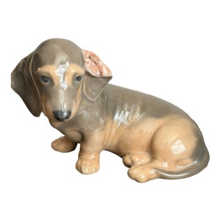Vintage MCM Royal Copenhagen Dachshund Figurine For Sale