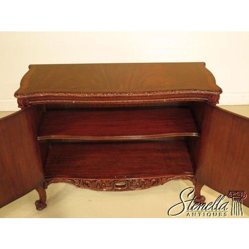 1990s Chippendale Carved and Figural Mahogany 2 Door Server Cabinet For Sale - Image 5 of 9