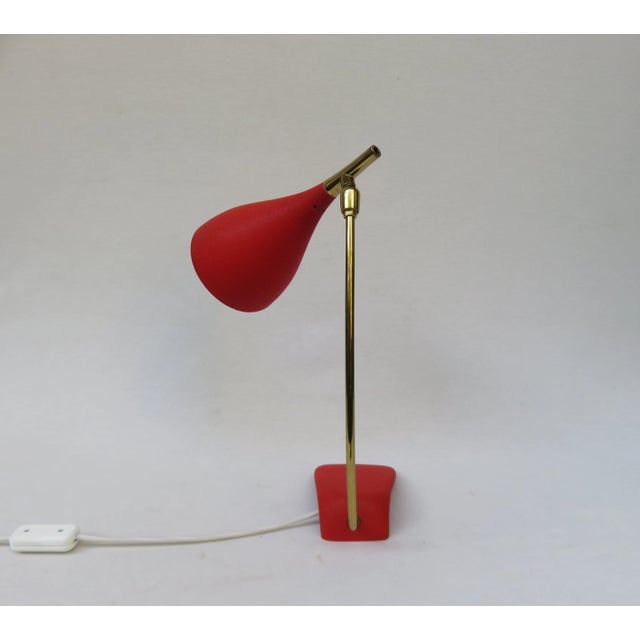 Gold Red Table Lamp from Cosack, 1950s For Sale - Image 8 of 18