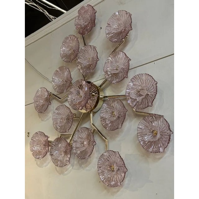 Modern Murano Flower Wall Sconce or Flushmount Chandelier For Sale - Image 3 of 6