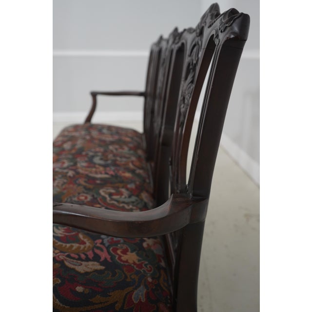 Brown Antique 19th Century Chippendale Carved Mahogany Triple-Back Settee For Sale - Image 8 of 18