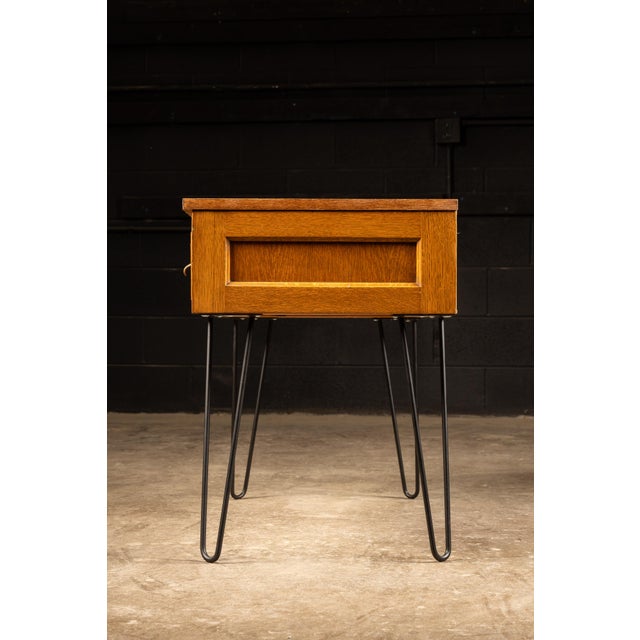 Mid-Century Danish Six-Drawer Card Catalog on Hairpin Legs For Sale - Image 4 of 11