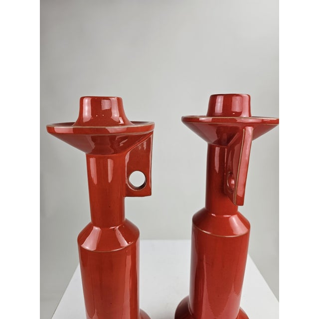 Ceramic Candlesticks by Enzo Bioli for Il Picchio, Italy, 1970s, Set of 2 For Sale - Image 4 of 16