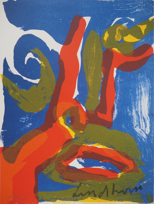 Bengt Lindström, Blue Face, Original Lithograph