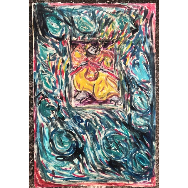 Japanese 1980s Kabuki Monoprint by Adrienne Anderson For Sale - Image 3 of 3