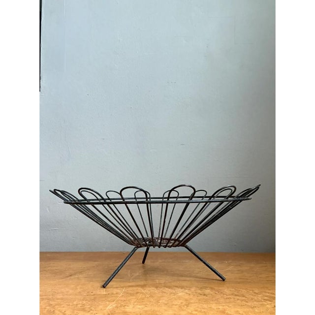 Vintage Metal Wire Basket For Sale - Image 9 of 12